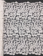 White Double Thread Bead Sequin Bridal Fabric — fabric photo 6