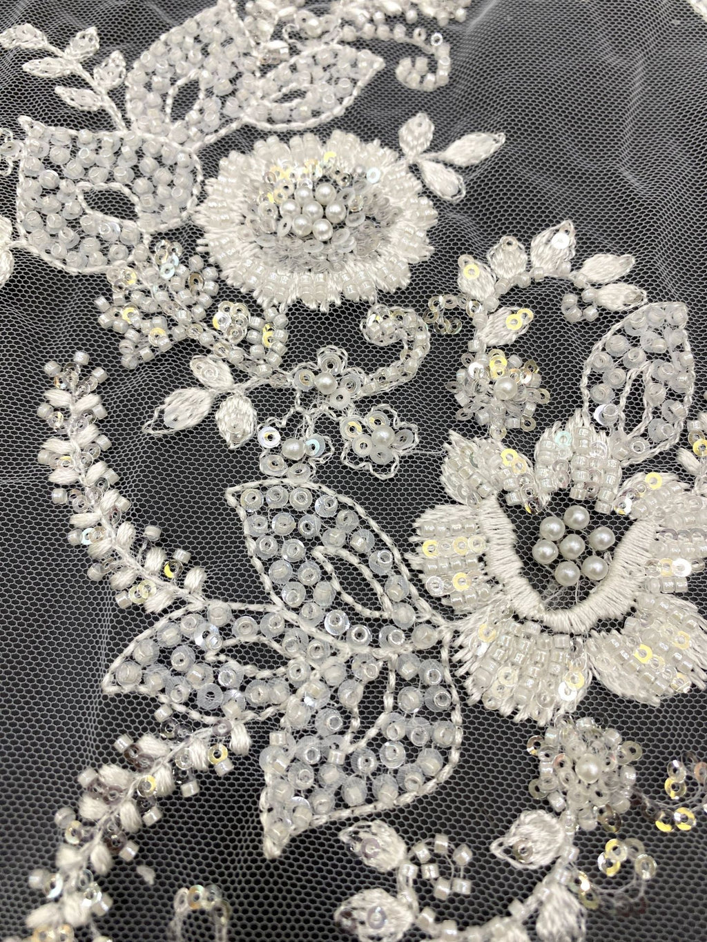 Foam Bead Sequin Embroidery Fabric for Evening Dresses — fabric photo 3