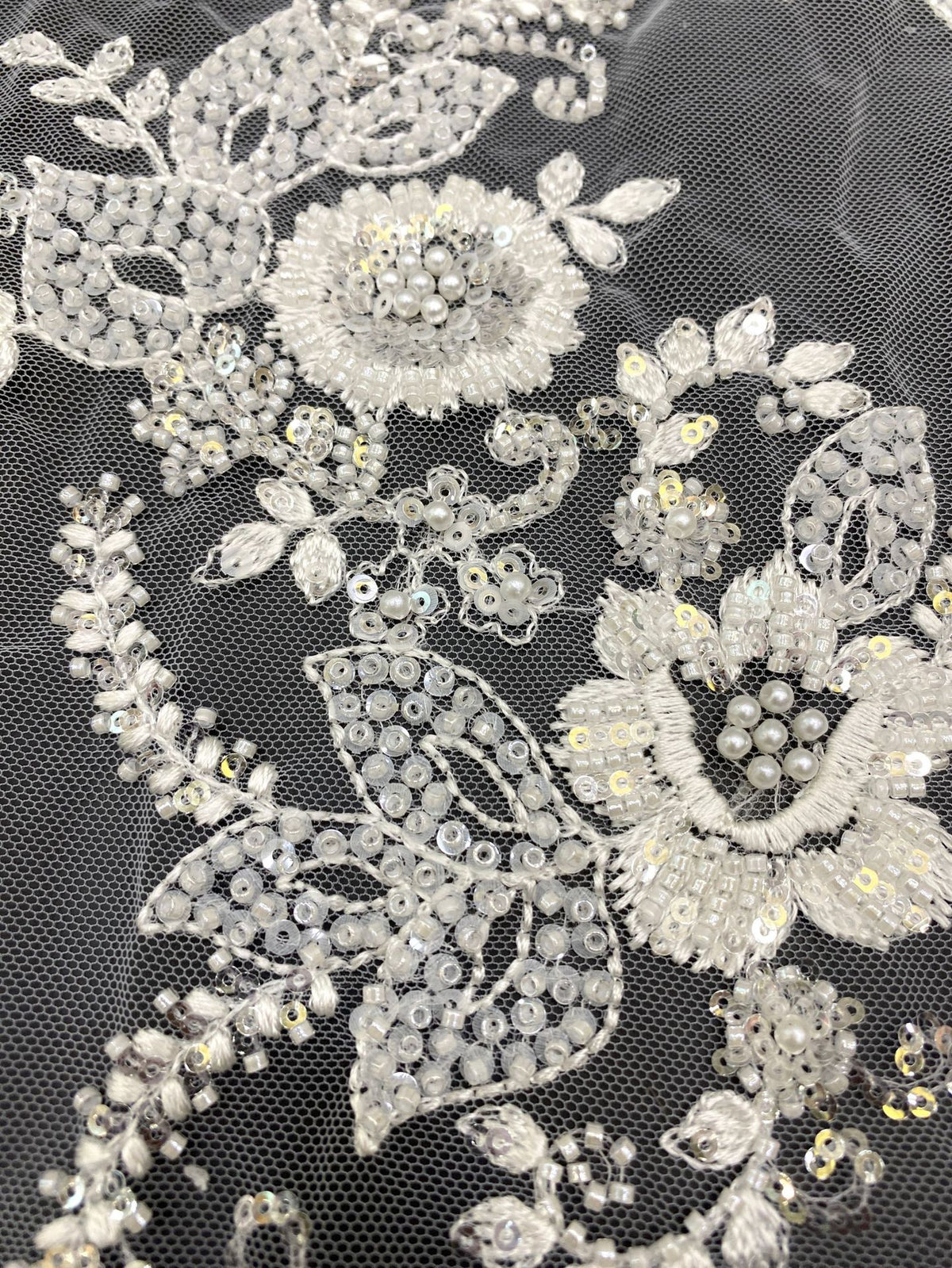 Foam Bead Sequin Embroidery Fabric for Evening Dresses — fabric photo 3