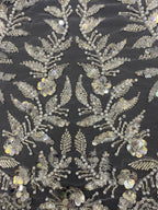 Heavy Bugle Foam Bead Crystal Sequin Fabric — fabric photo 3