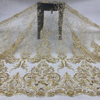 3/4 mm Sequin & Bubble-Bead Embroidered Bridal Fabric – Design 47615 — fabric photo 5