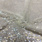 Dense 5mm Sequin Embroidered Mesh Fabric — fabric photo 4