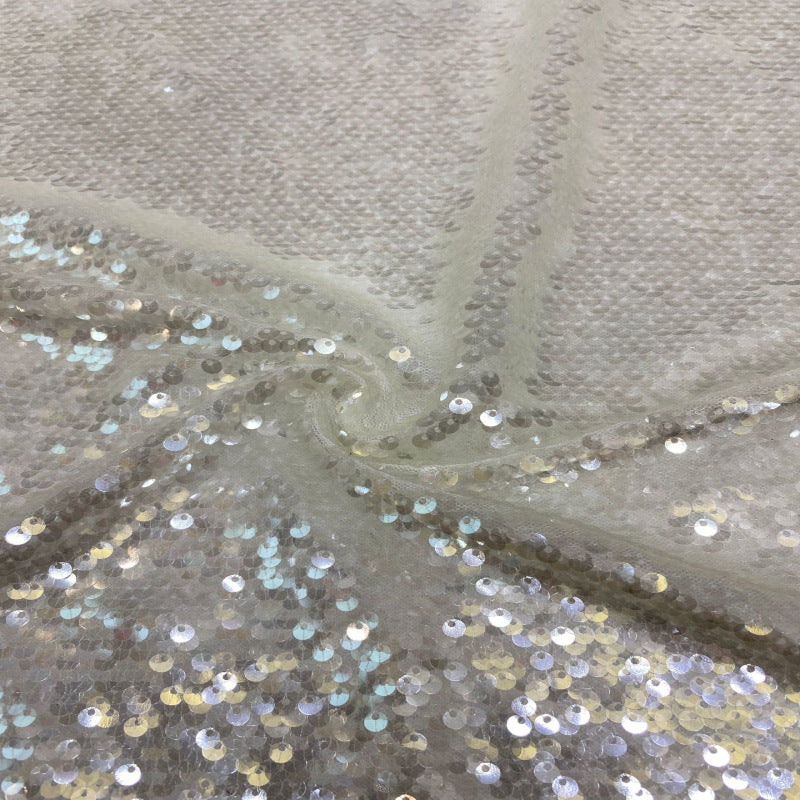 Dense 5mm Sequin Embroidered Mesh Fabric — fabric photo 4