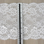 Large Floral Corded Stretch Lace Trim 18 cm
