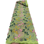 Vine Floral Embroidered Chiffon Lace Fabric – Per Yard — fabric photo 5