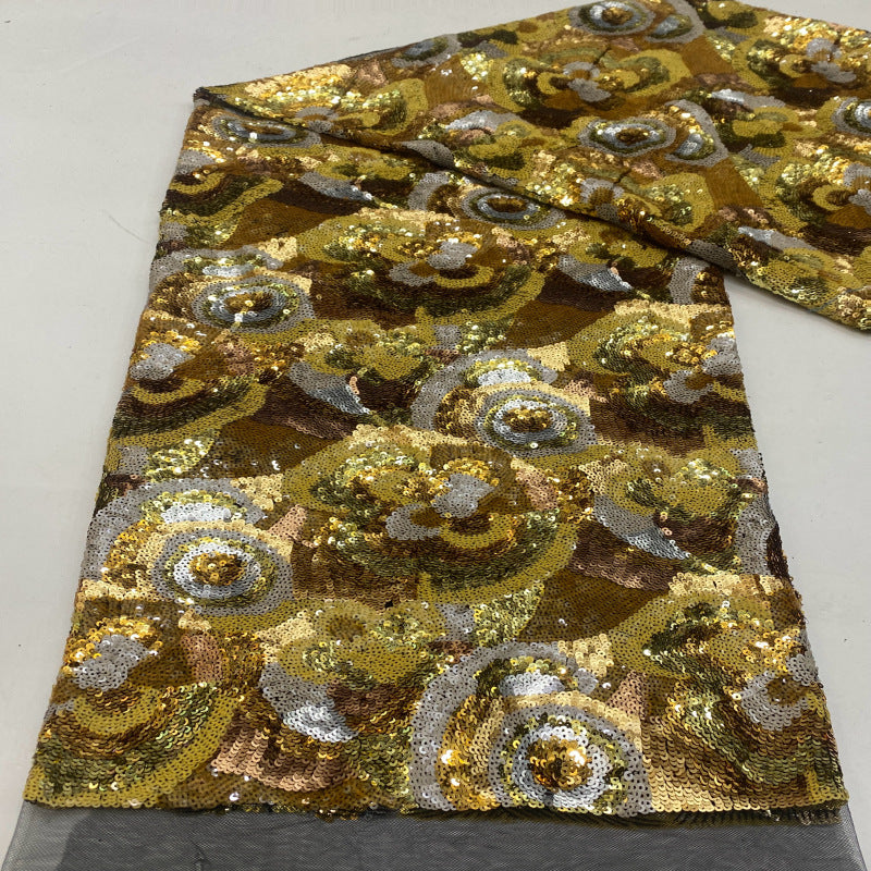Heavy Colorful Laminated Sequin Embroidery Fabric — fabric photo 2