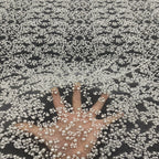 Heavy Bead & Foam Bead Embroidered Bridal Fabric — fabric photo 2