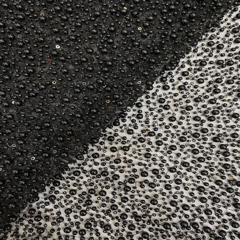 Dense Bead Sequin Bridal Embroidery Fabric — fabric photo 4