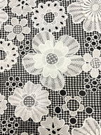 White Cutwork Appliqué Embroidered Fabric — fabric photo 4