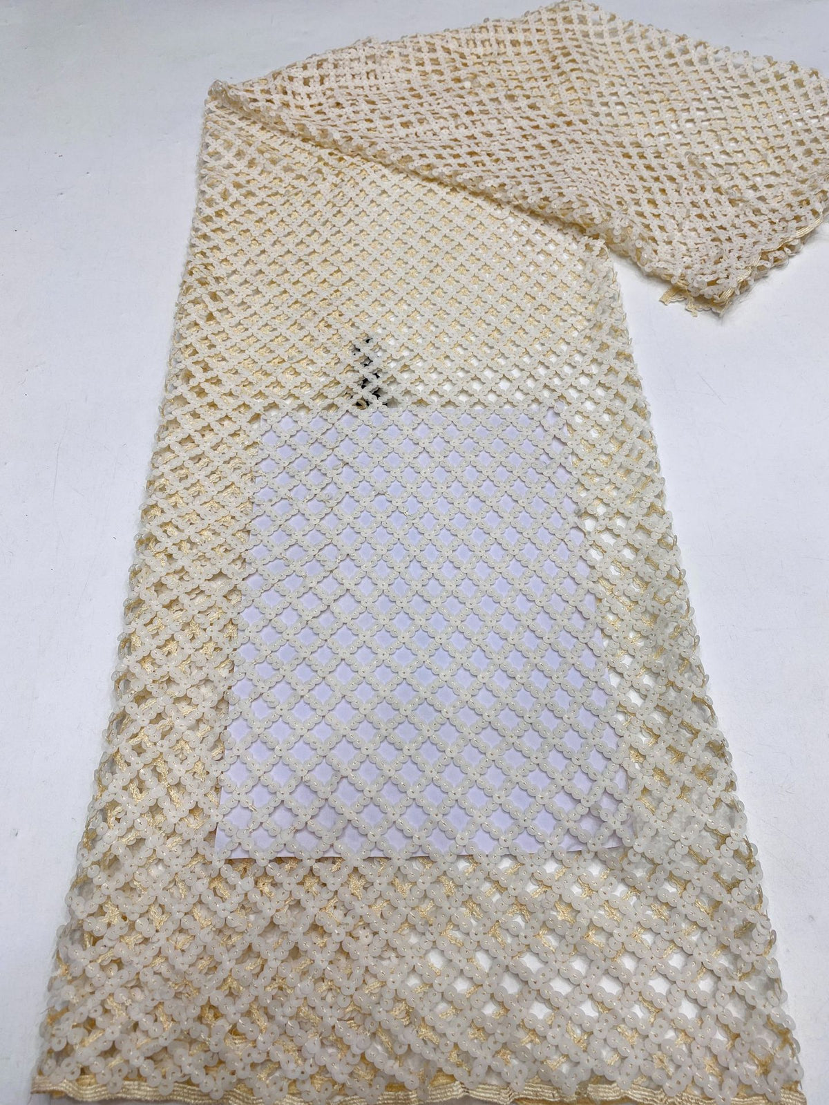 Water-Soluble Cutwork 7mm Sequin Embroidery Fabric — fabric photo 6
