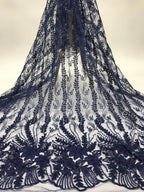 Cordwork & Sequin Embroidered Mesh for Eveningwear