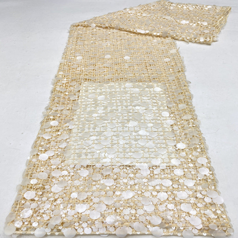Cutwork Water-Soluble Sequin Embroidery Fabric — fabric photo 2