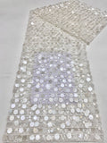 Grid 9/12/18 mm Sequin Embroidered Guipure Lace Fabric — fabric photo 6