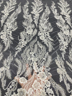 Sequin & Bubble-Bead Embroidered Bridal Fabric – Design 21887 — fabric photo 2