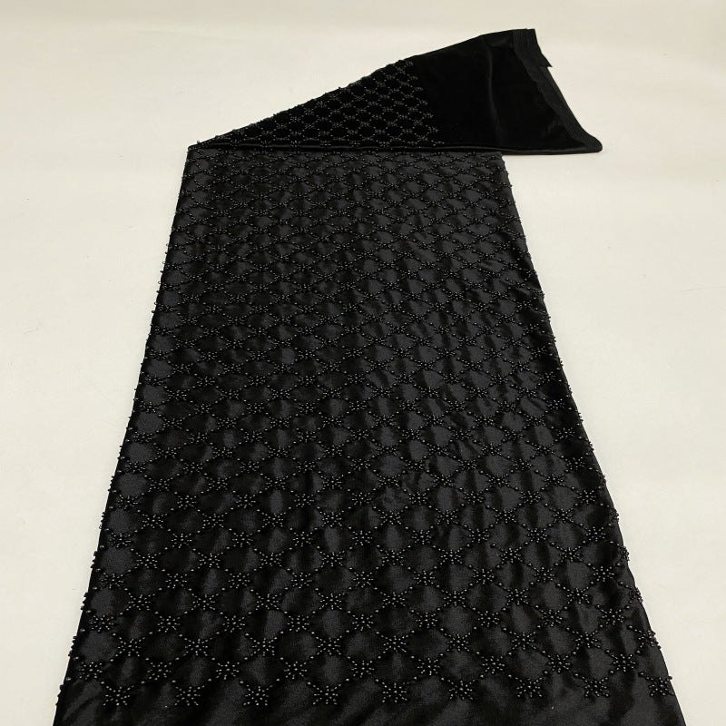 Velvet Diamond Motif Foam Bead Embroidery Fabric — fabric photo 4