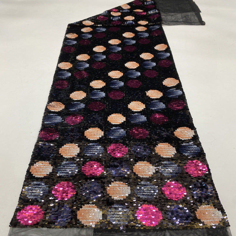5 mm Sequin Embroidered Tulle Mesh Fabric