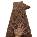 Coffee Brown Cutwork Embroidered Mesh — fabric photo 4