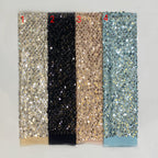 Chiffon with 3mm & 12mm Leaf Sequins — fabric photo 4