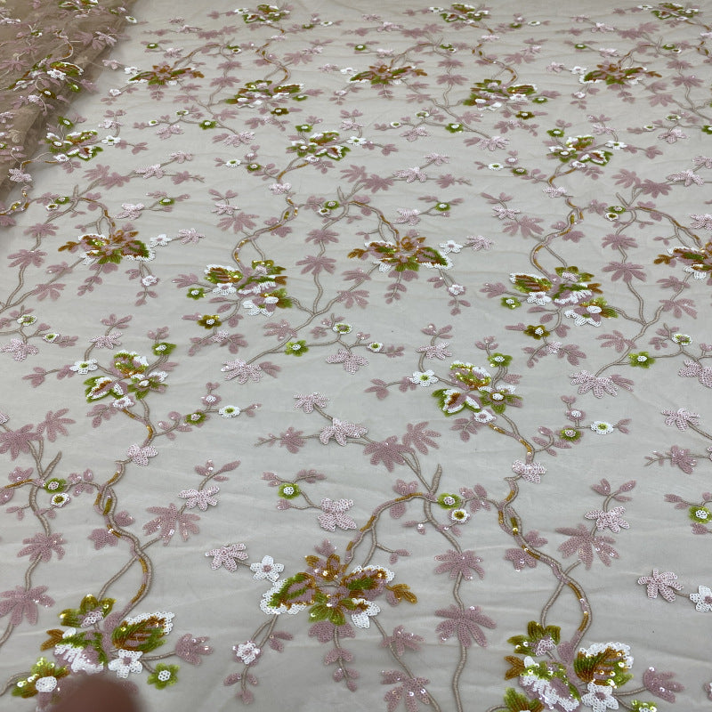 Multicolor Laminated Sequin Embroidery Fabric — fabric photo 4