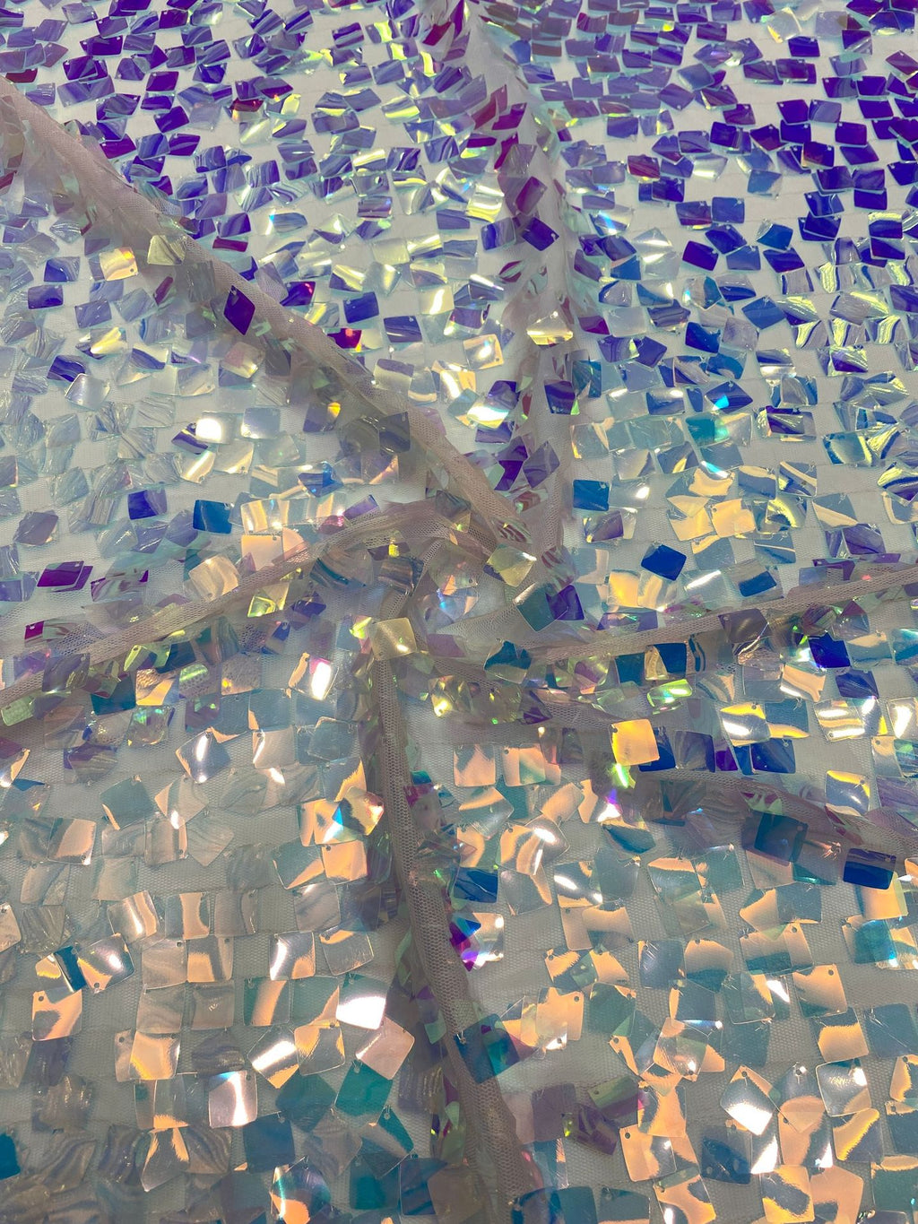 18mm Square Sequin Embroidered Mesh Fabric — fabric photo 4