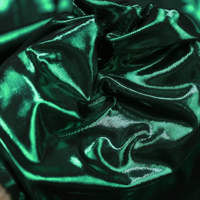 قماش سباندكس ناعم مطبوع عليه بالحرارة - مادة مرنة معدنية لأزياء الرقص بطول 150 سم