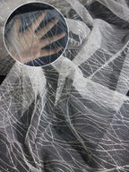 Striped spray silver glitter pink glitter transparent mesh sewing wedding dress fabric mesh accessories