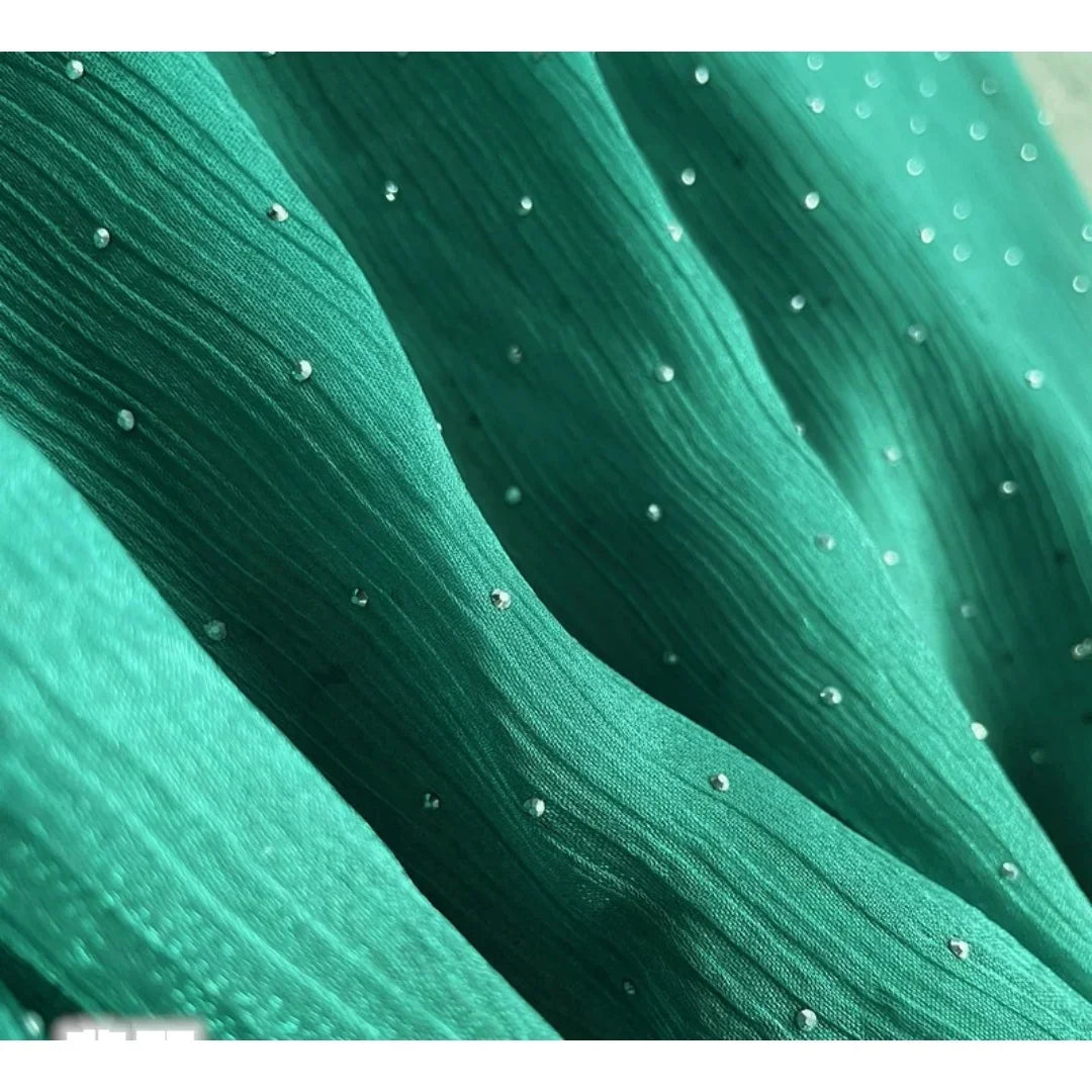 فستان زفاف نسائي مسائي بتصميم سماء مرصعة بالنجوم بتصميم زهرة جليدية من الساتان الأكثر مبيعًا