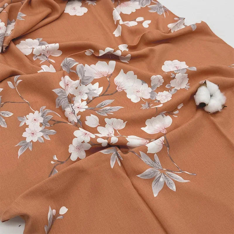 قماش قطني كتان مطبوع بنمط زهور فنية مرسومة بالزيت لخياطة غطاء الطاولة والستائر والديكور الداخلي