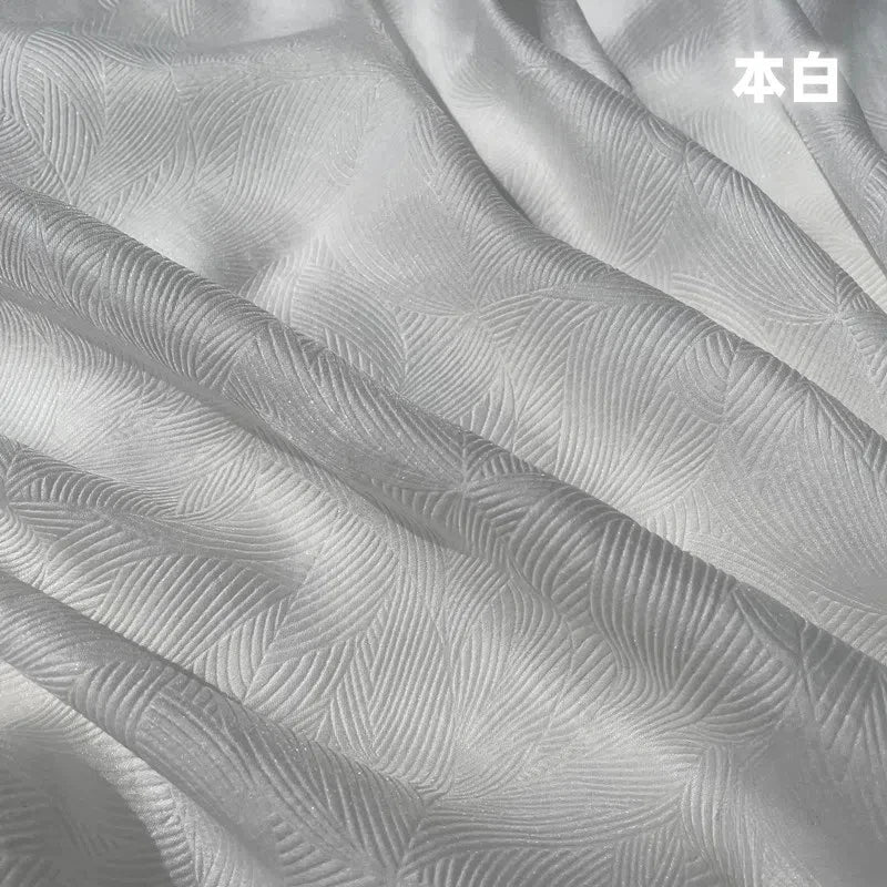 Dark Pearl Leaf Jacquard Vintage Lolita Silk Fabric For Dress And Home Decoration