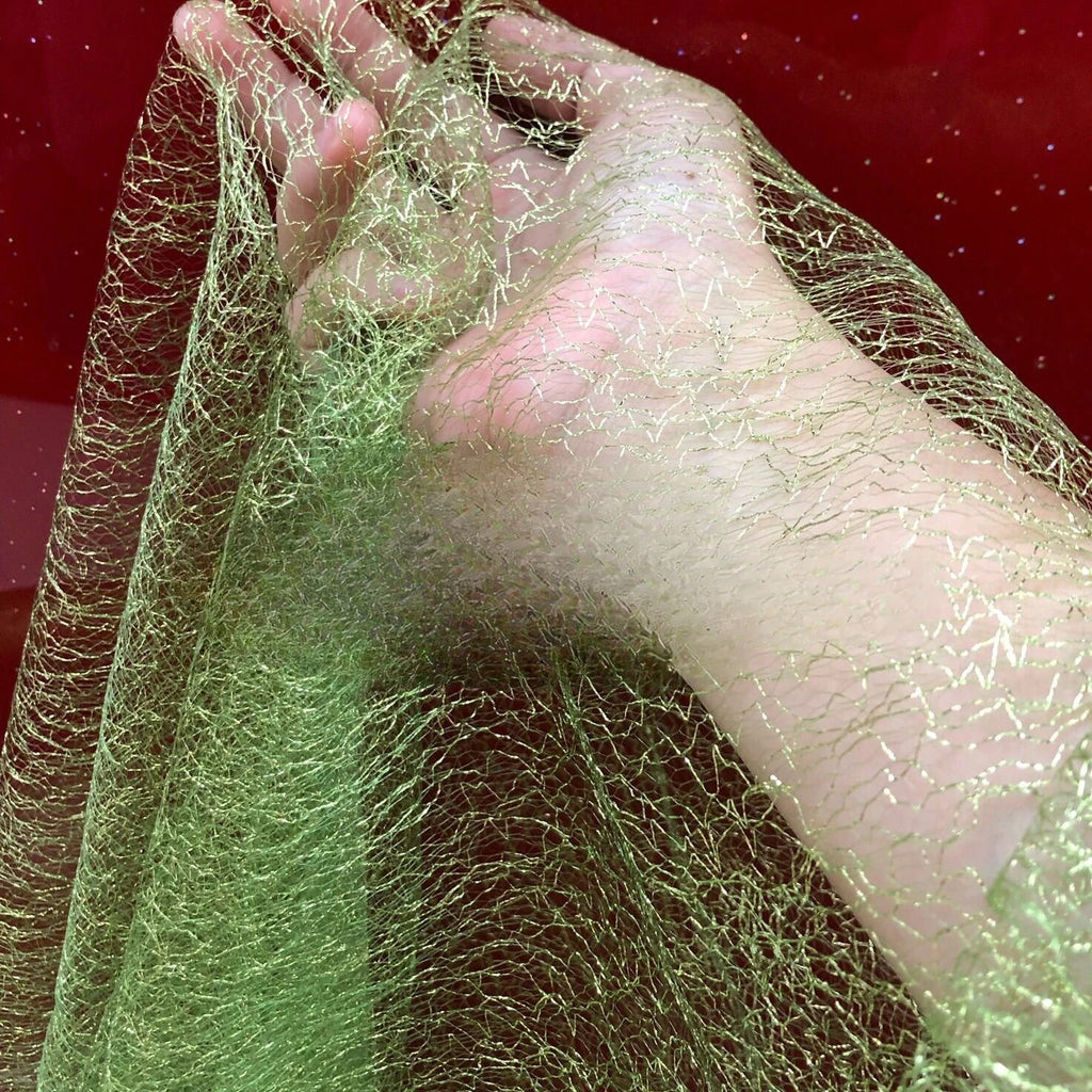 قماش شبكي من الدانتيل الذهبي والفضي غير المنتظم خفيف الوزن وناعم مناسب للفساتين الرسمية وفساتين الزفاف وأغطية الرأس