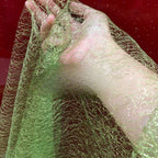 قماش شبكي من الدانتيل الذهبي والفضي غير المنتظم خفيف الوزن وناعم مناسب للفساتين الرسمية وفساتين الزفاف وأغطية الرأس