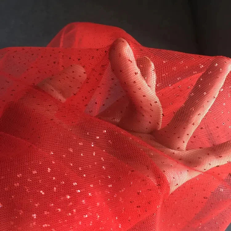 High-quality Blue Black Purple Champagne Colored Headdress, Hot Stamping Gold Spray Shiny Film Wedding Dress Soft Tulle Fabric