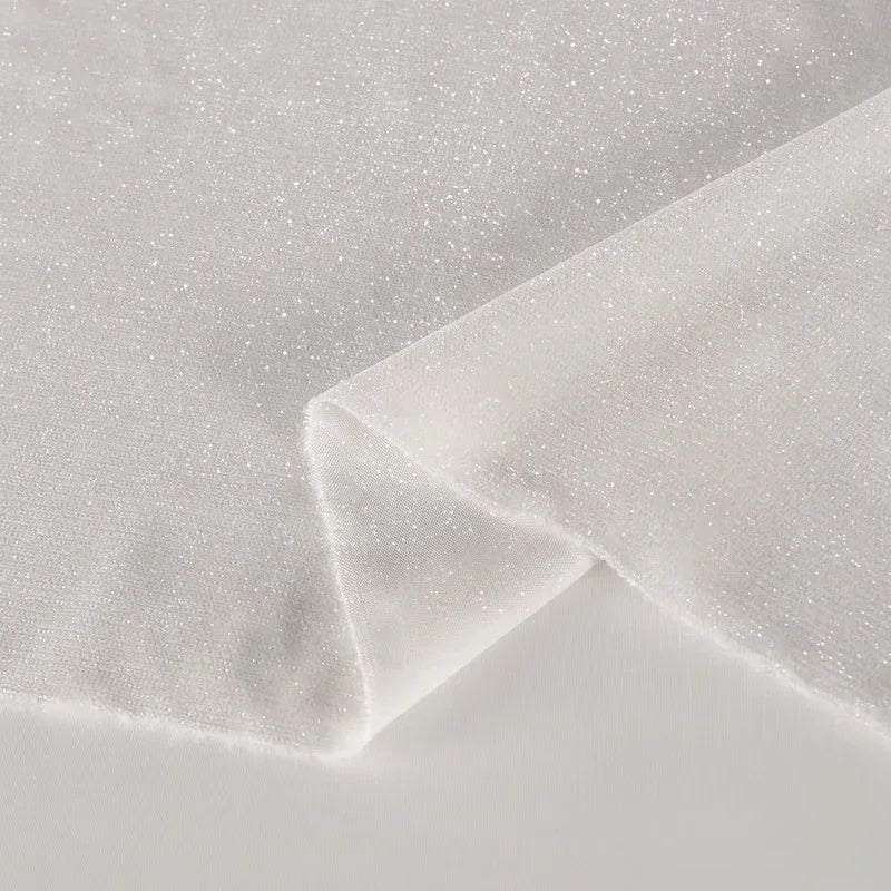 قماش مخملي حريري لامع مرصع بالنجوم - مادة ناعمة لامعة متألقة
