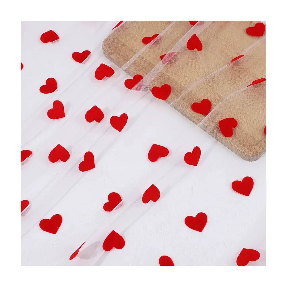 قماش شبكي مزخرف لحفلات عيد الحب وملابس المسرح وحجاب الأميرة وأقمشة فستان الزفاف