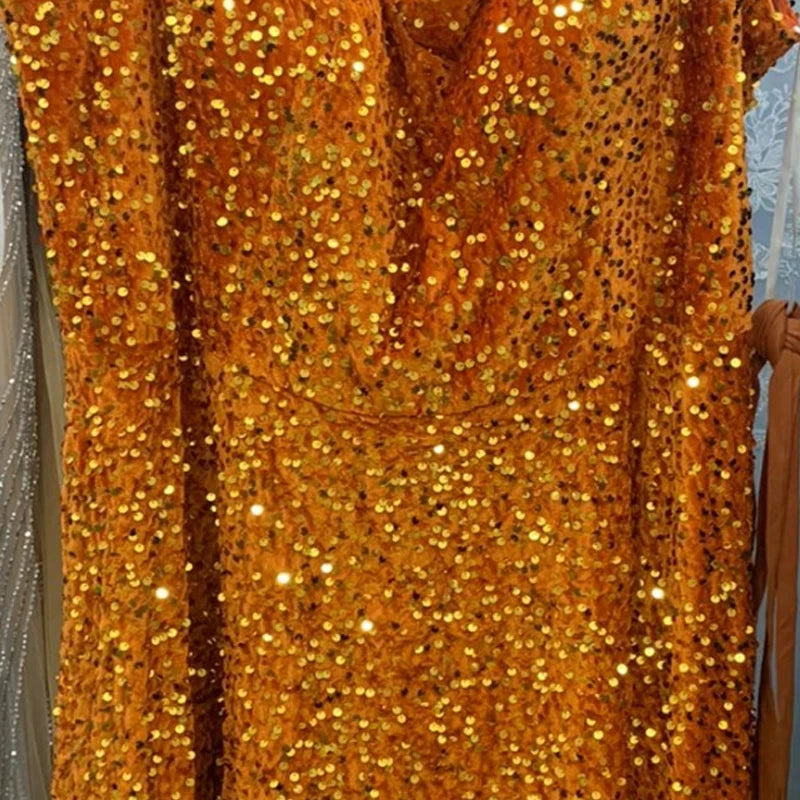 New Velvet Sequin Fabric for Evening Prom Dress Shining Reflective Wedding Decoration Clothes Material Party Special Events