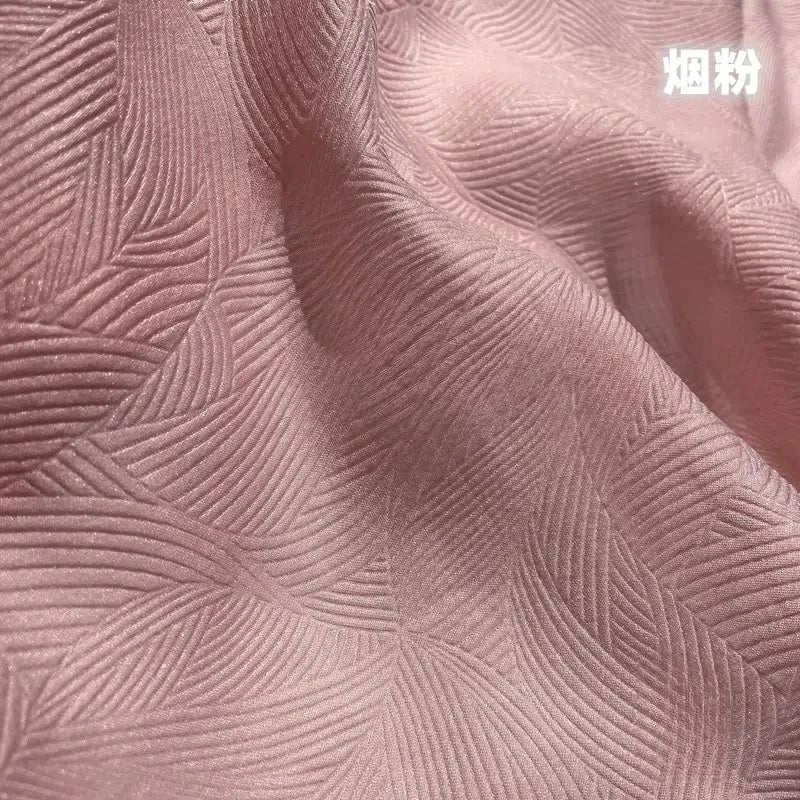 Dark Pearl Leaf Jacquard Vintage Lolita Silk Fabric For Dress And Home Decoration