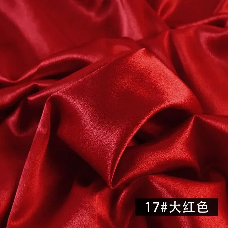 قماش ساتان كريستالي سميك لامع - مادة ستارة فستان بلون واحد