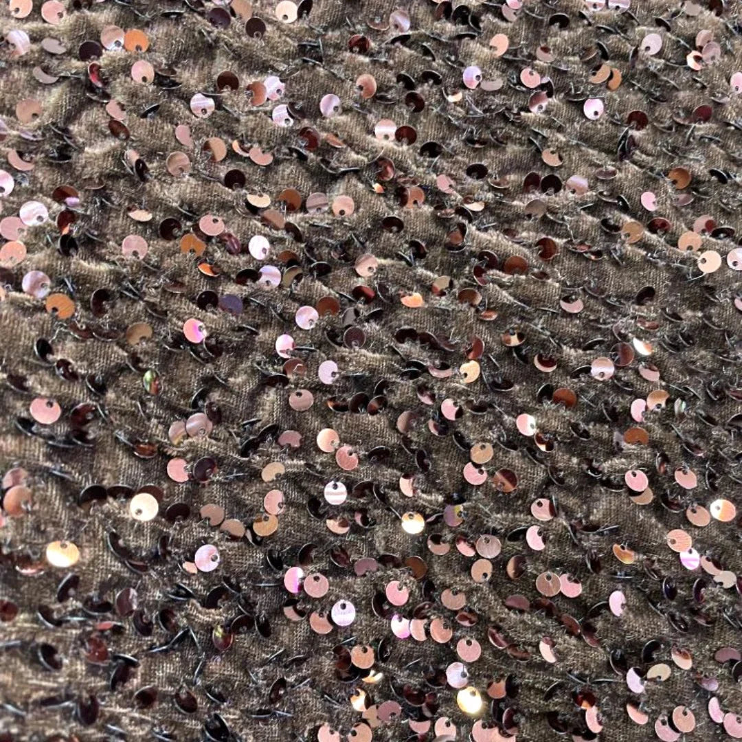 Luxury Velvet Beaded Embroidery Fabric With Dense Sequins Non Shedding Plush For Evening Gown Wedding Dress DIY Decoration