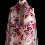 قماش شبكي مطرز يدويًا على شكل فراشة من الدانتيل الزهري ثلاثي الأبعاد لفساتين الزفاف، مادة حرفية للخياطة الإبداعية