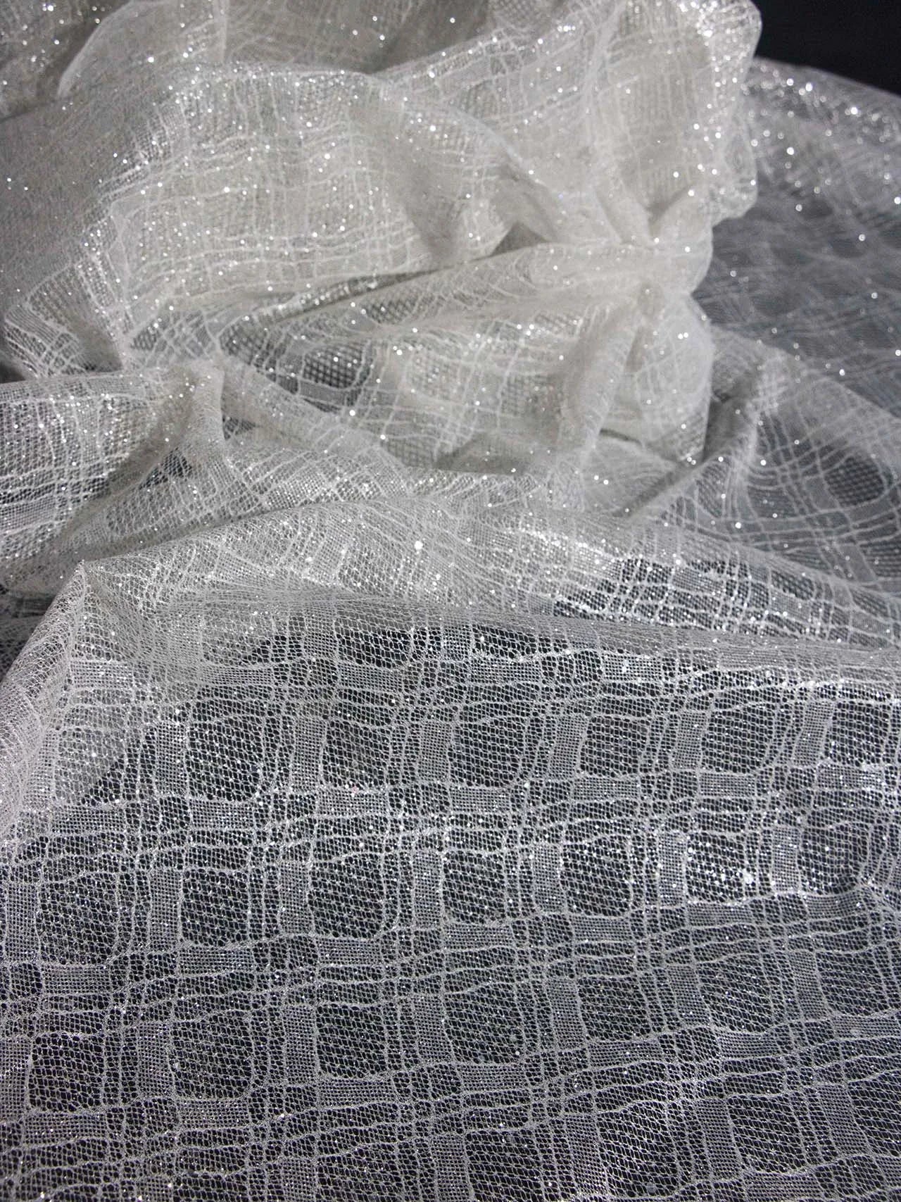 Stripe design mesh sewing high-end fashion wedding dress shiny sequin evening dress fabric