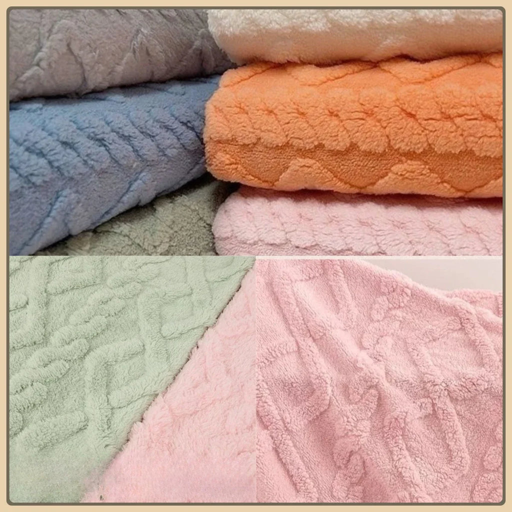 Stretchy Soft Cotton Fabric - Plush Home Wear Material 165cm