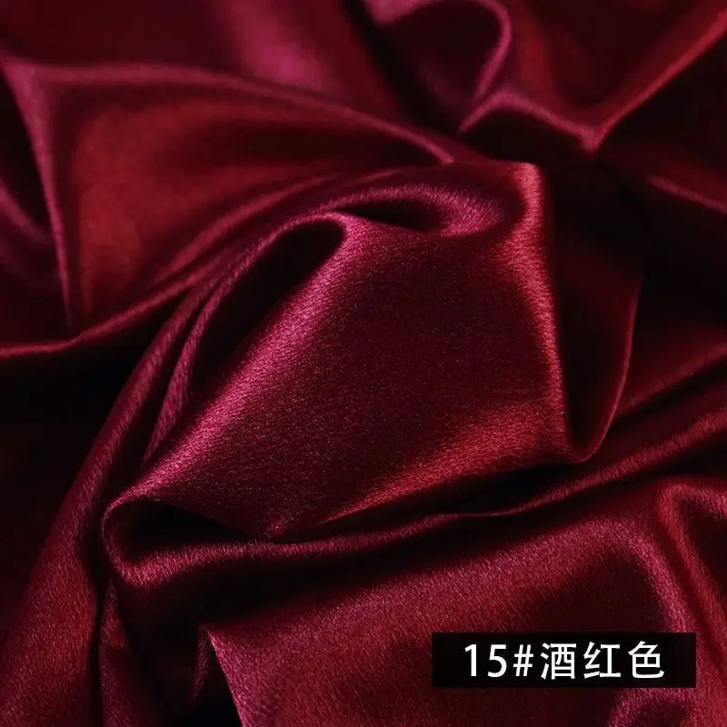 قماش ساتان كريستالي سميك لامع - مادة ستارة فستان بلون واحد