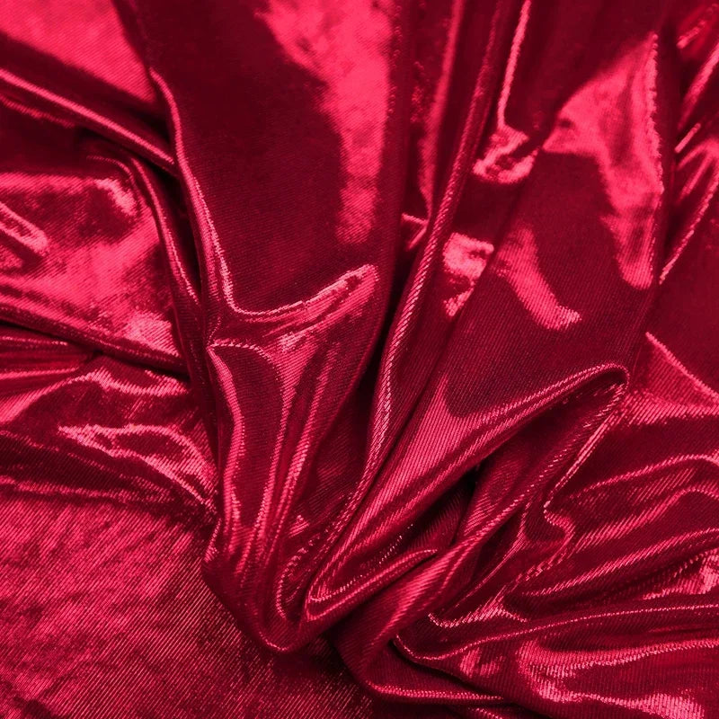 قماش لامع ناعم من الإسباندكس، مطبوع عليه ساخن، مرن، خياطة، زي رقص، زي أداء، ديكور زفاف