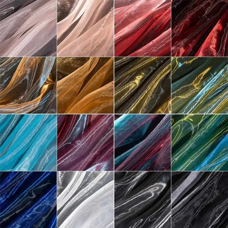 Gradient Color Laser Organza Fabric - Sheer Ombre Material 150cm
