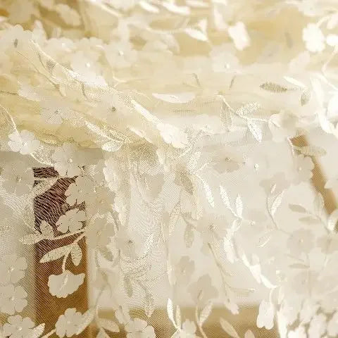 High-End 3D Embroidered Chiffon Lace Mesh - Dress Handcraft DIY Sewing Fabric