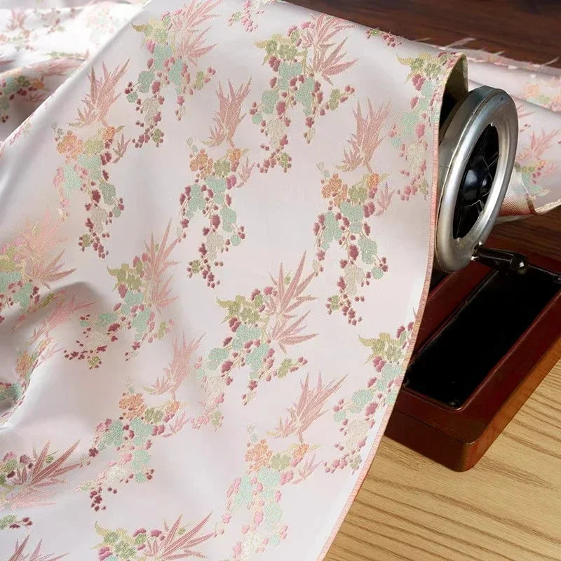 Pink Sweet Botanical Floral Woven Brocade - Dress Jacket Drape Designer Fabric