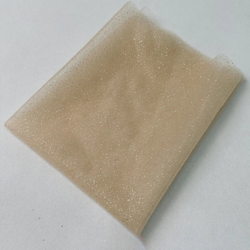 High Quality Thickened Soft Mesh Fabric Gold Spray Silver Flash Yarn for Fashion Wedding Dresses DIY Gown Decorative Fabric