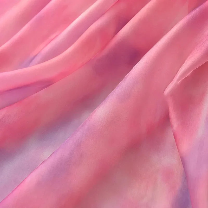 Gradient Organza Rainbow Sheer Fabric - Shiny Glossy Flowing Material