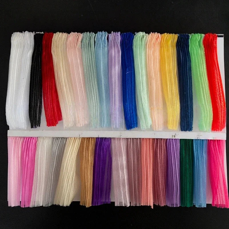 Folded And Textured Fabric With Over 30 Colors Of Mesh Fabric For Petal Shaped Production Of High-end Evening Dresse And Wedding