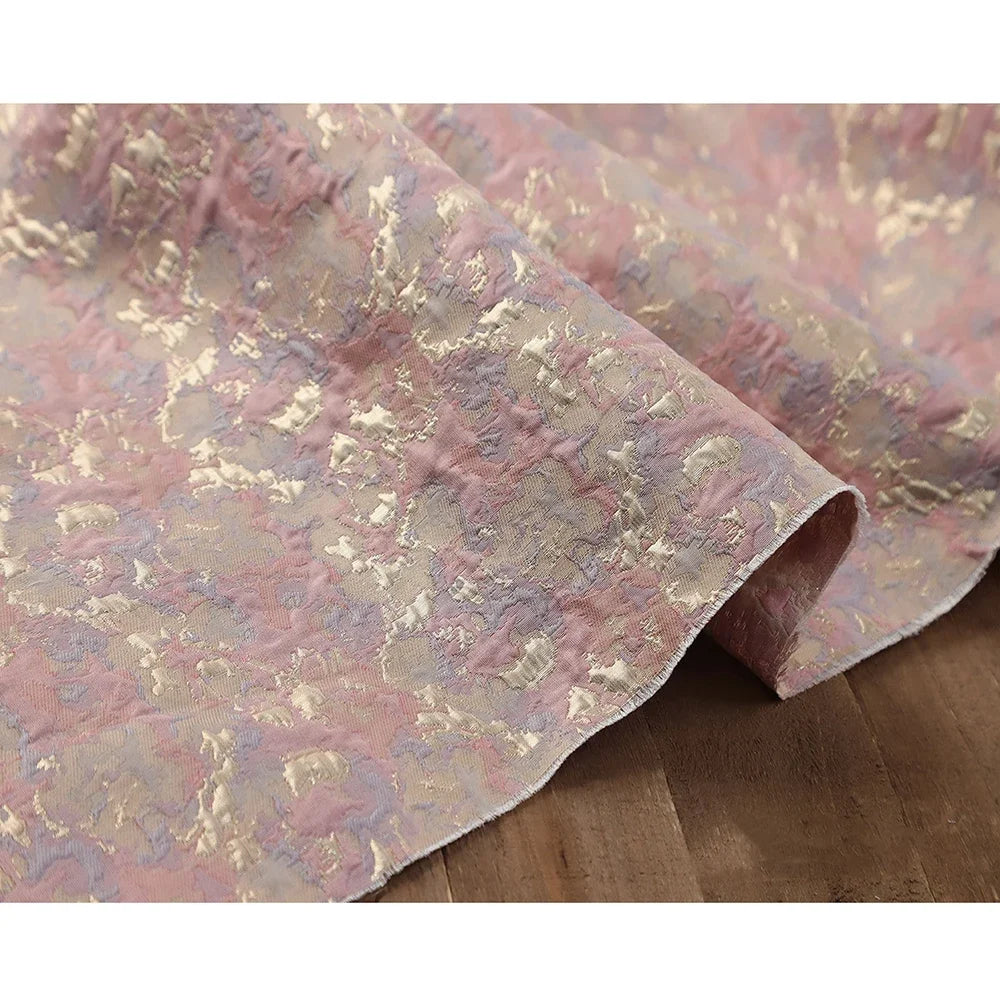 Oil Painting Style Gold Jacquard Relief Fabric - 3D Textured Material